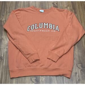 Columbia Men’s Sweatshirt Medium Orange Long Sleeve Crew Neck Pullover Casual